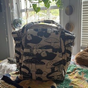 BAGGU puffy mini tote mushroom black and white